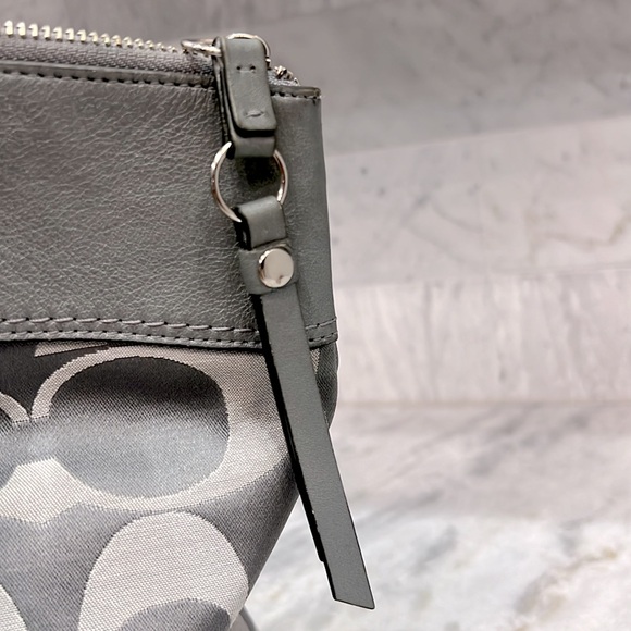 Coach Signature Laura Gray/Silver Double Strap Large Tote Bag - Picture 7 of 15